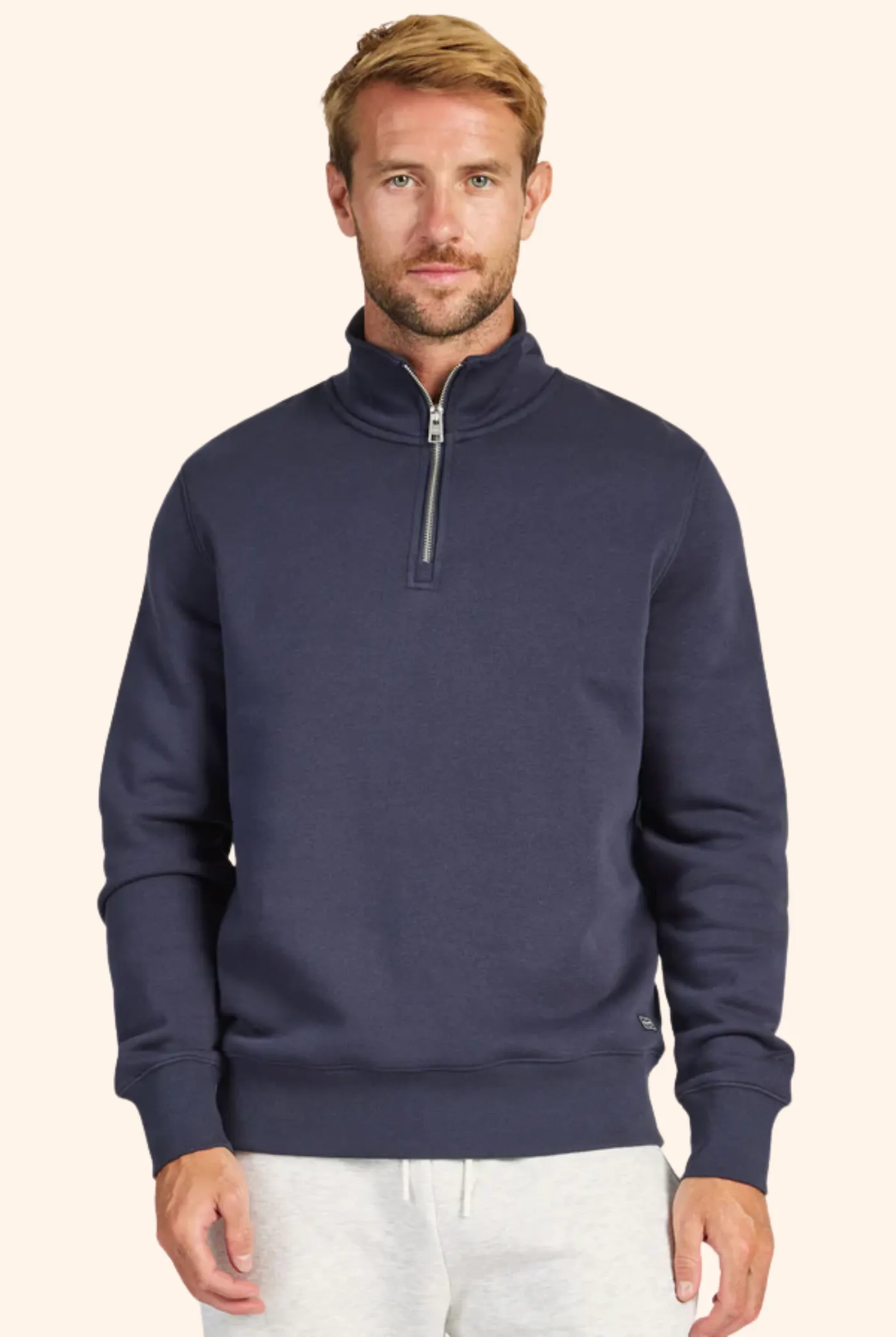 1/4 Zip Sweat in Navy