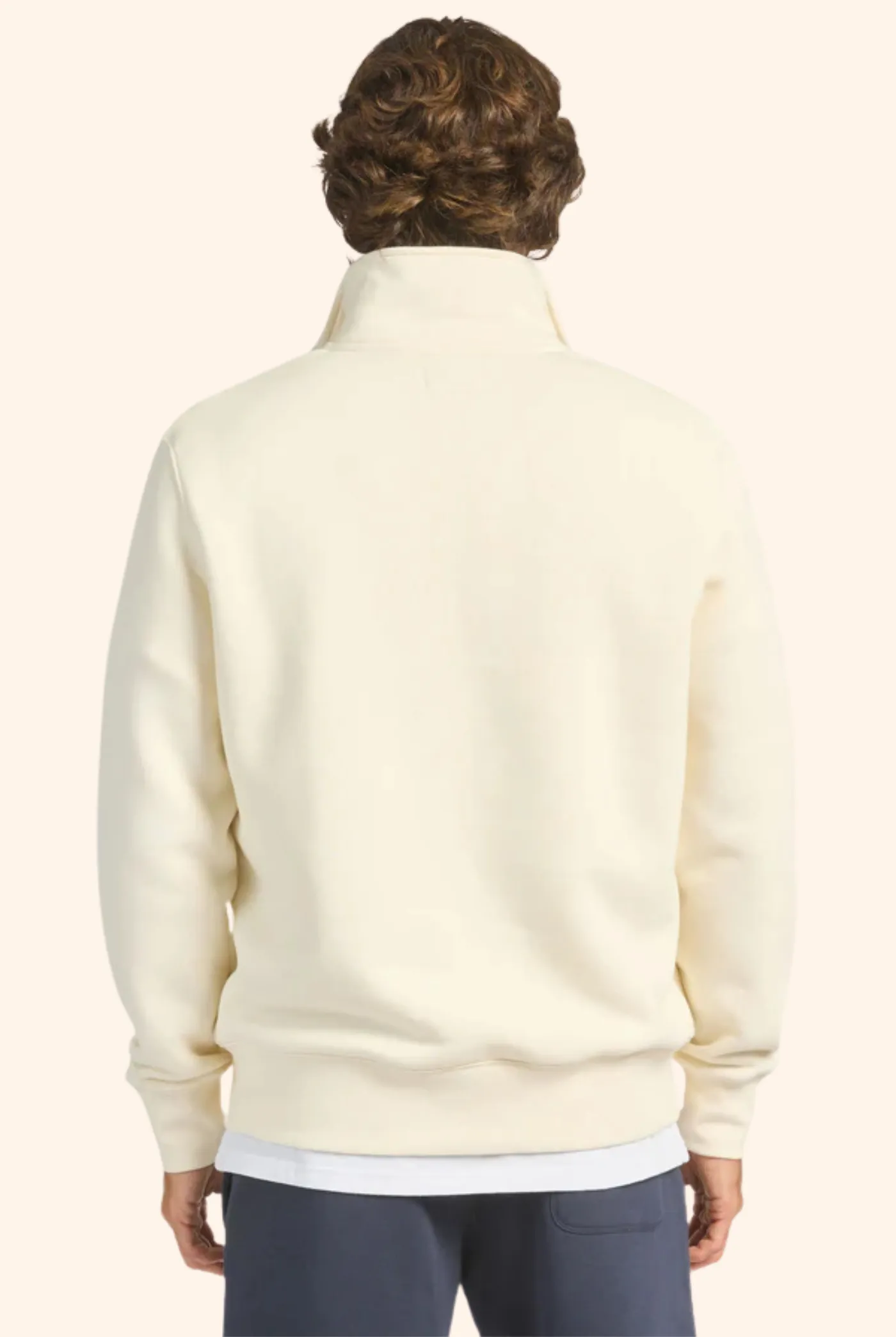 1/4 Zip Sweat in Off White