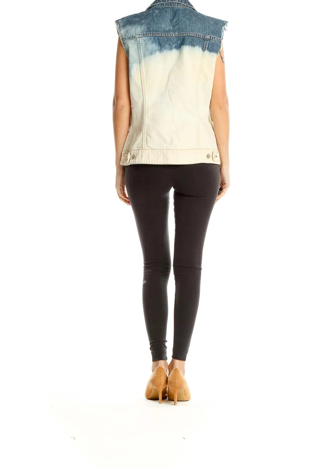 Blue and White Ombre Denim Vest