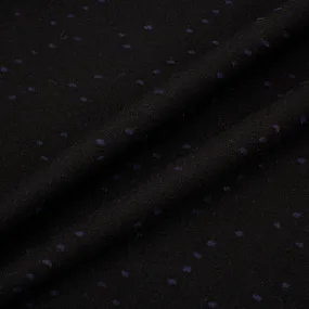 Blue Speckled Black Double Wool Crêpe (A 1.80m Piece)
