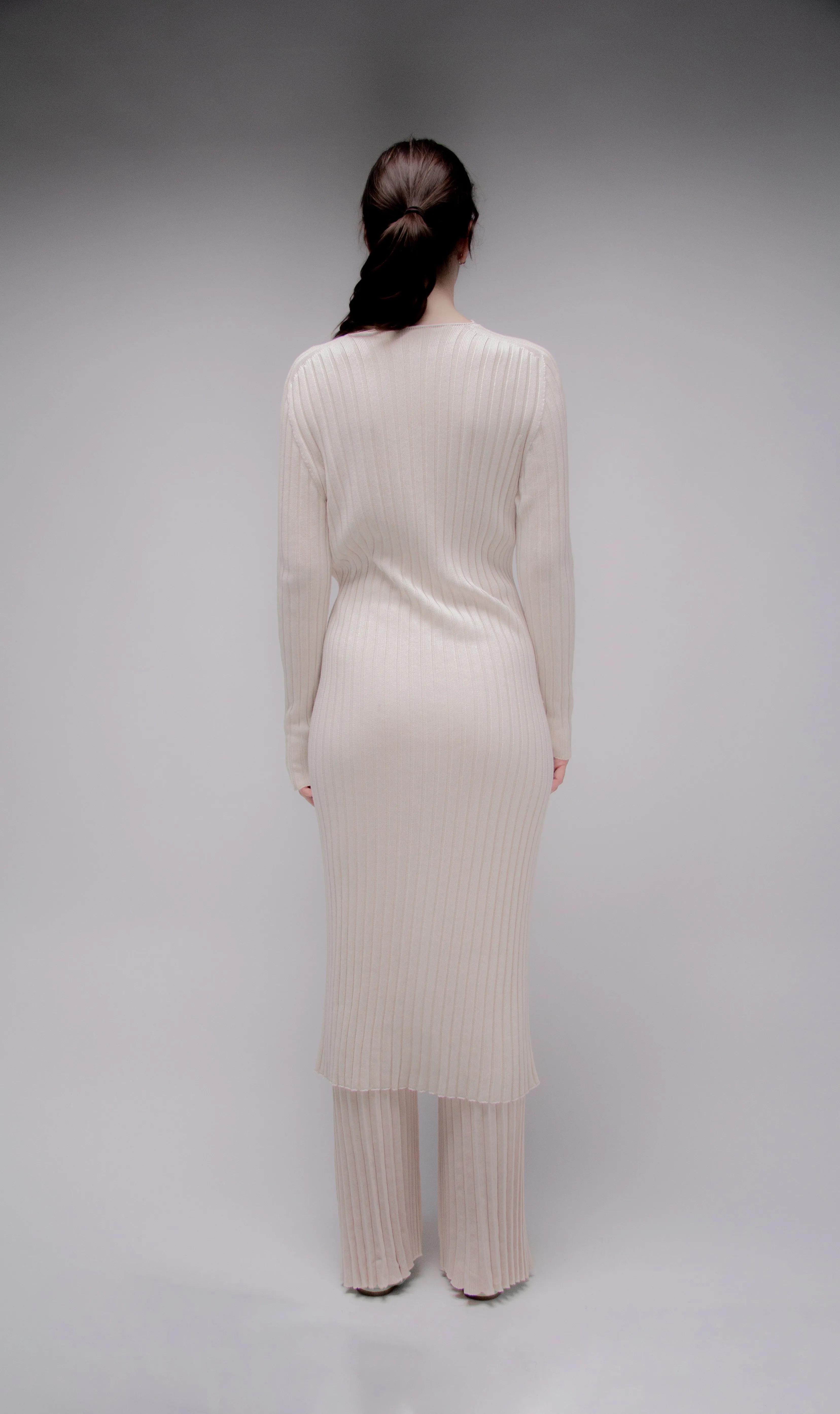 Cardigan lungo in cotone pregiato