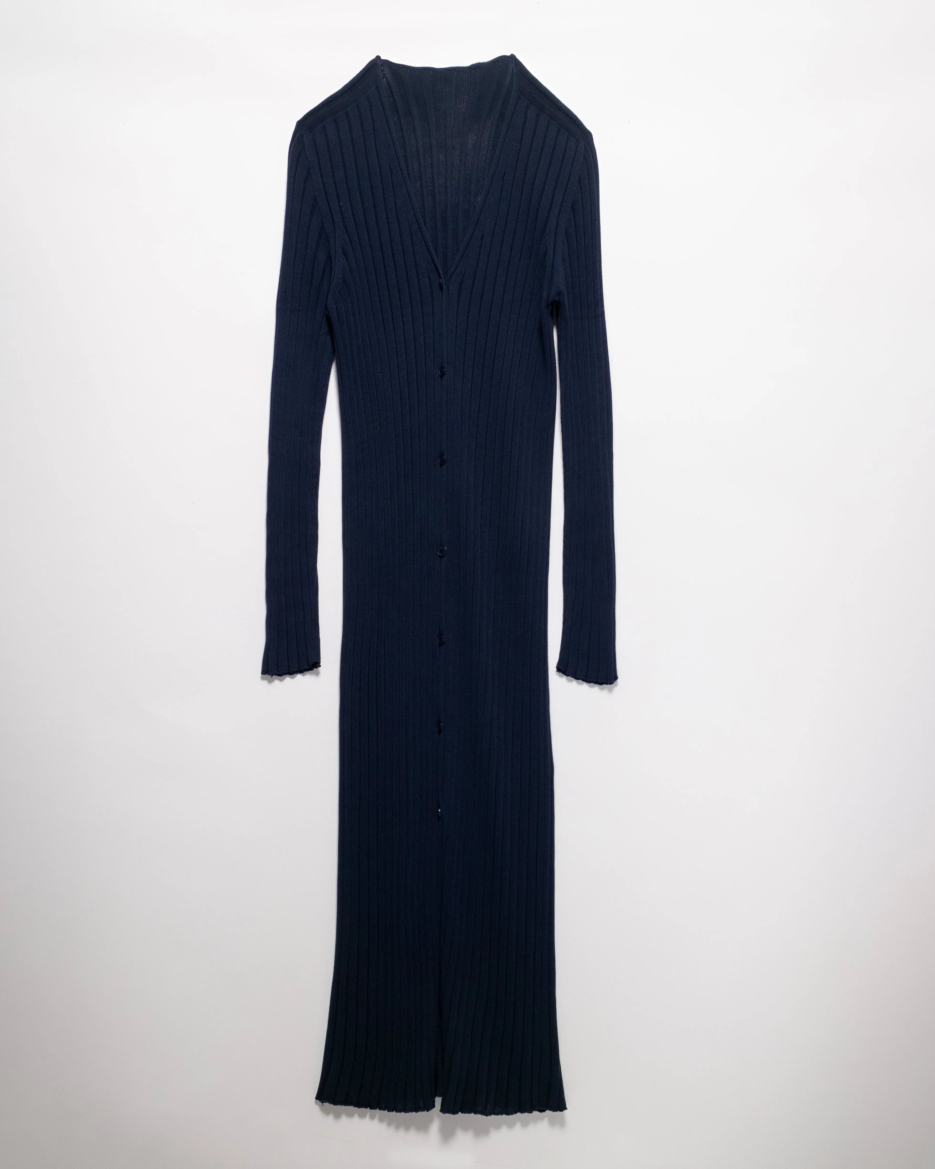 Cardigan lungo in cotone pregiato