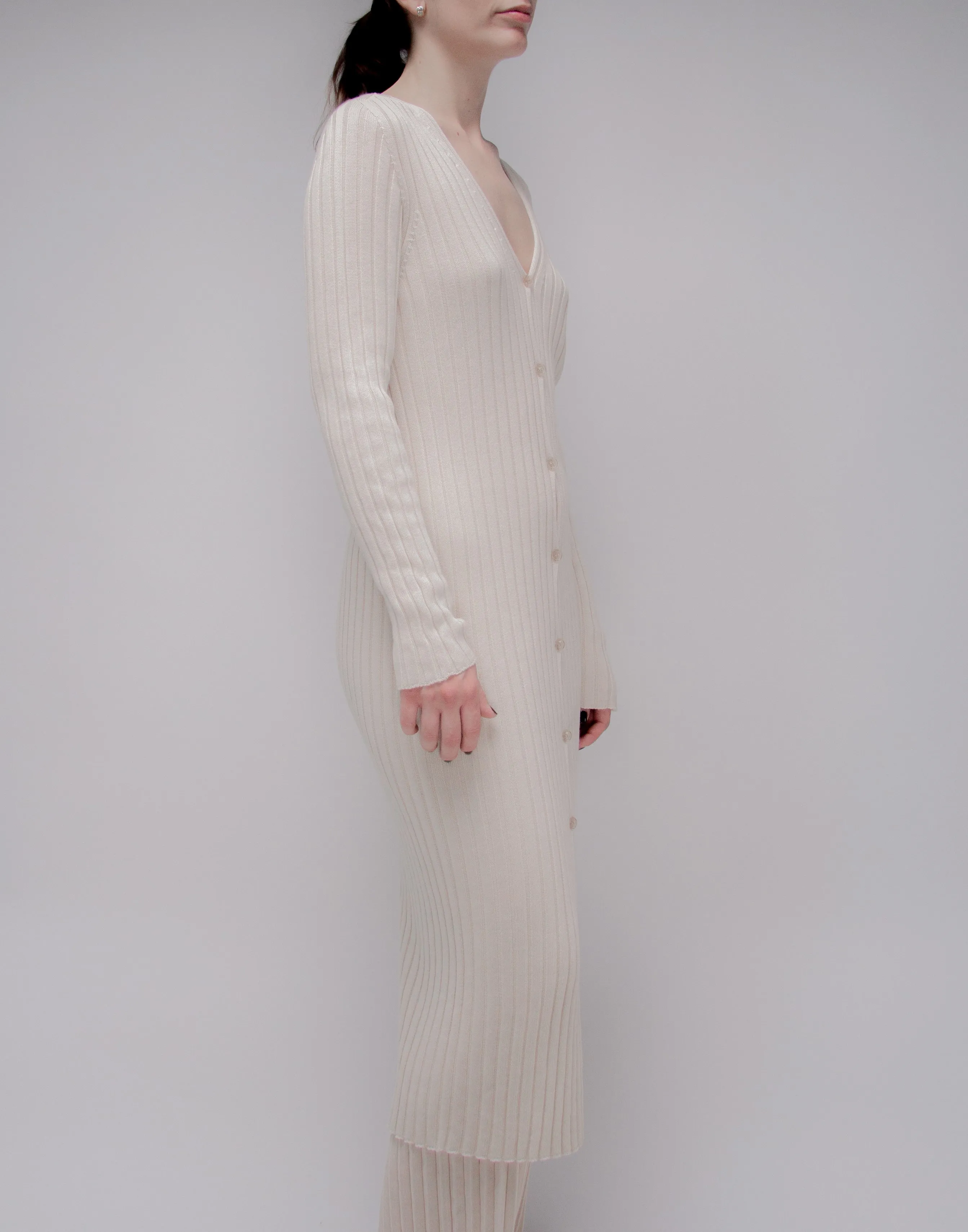 Cardigan lungo in cotone pregiato