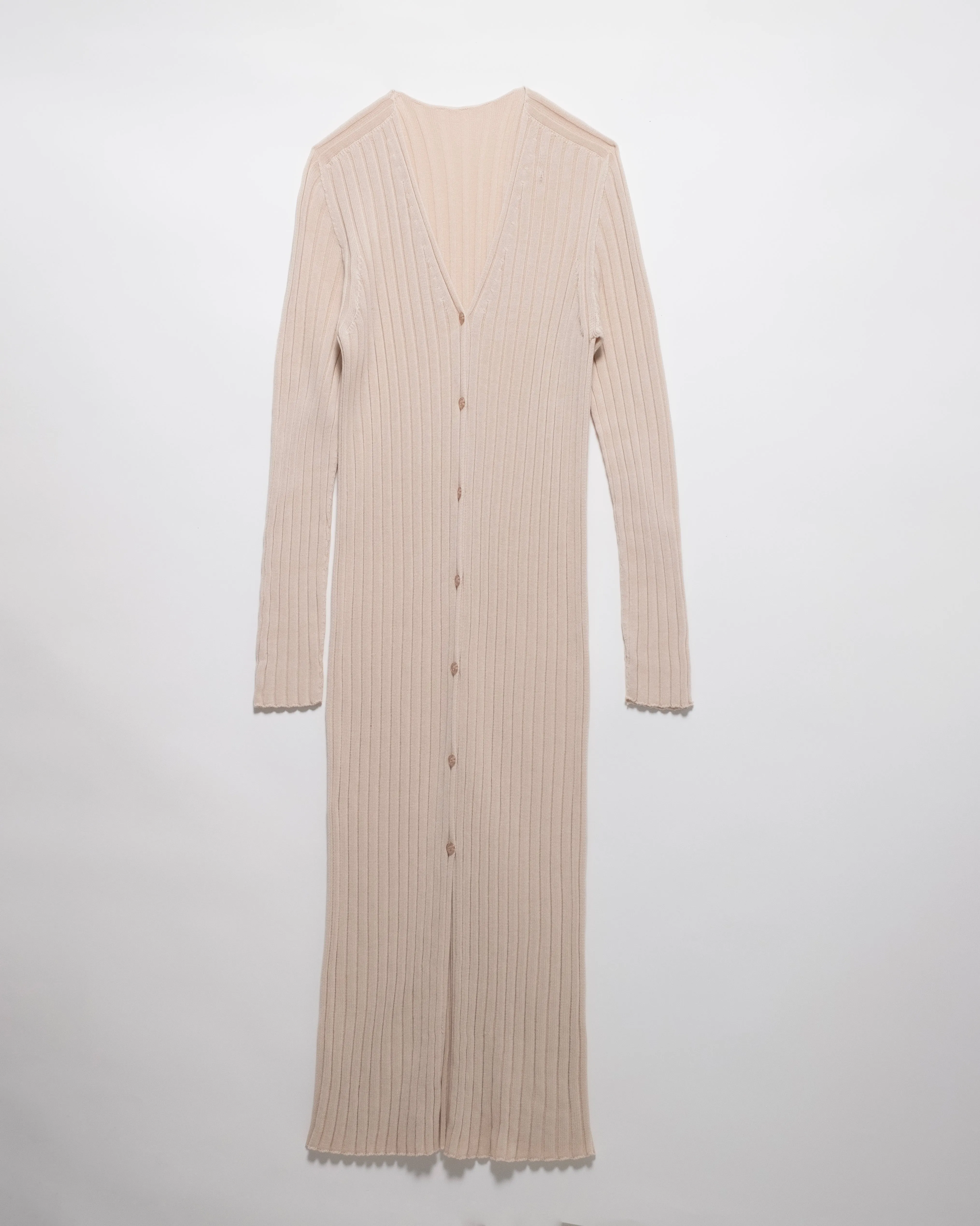 Cardigan lungo in cotone pregiato