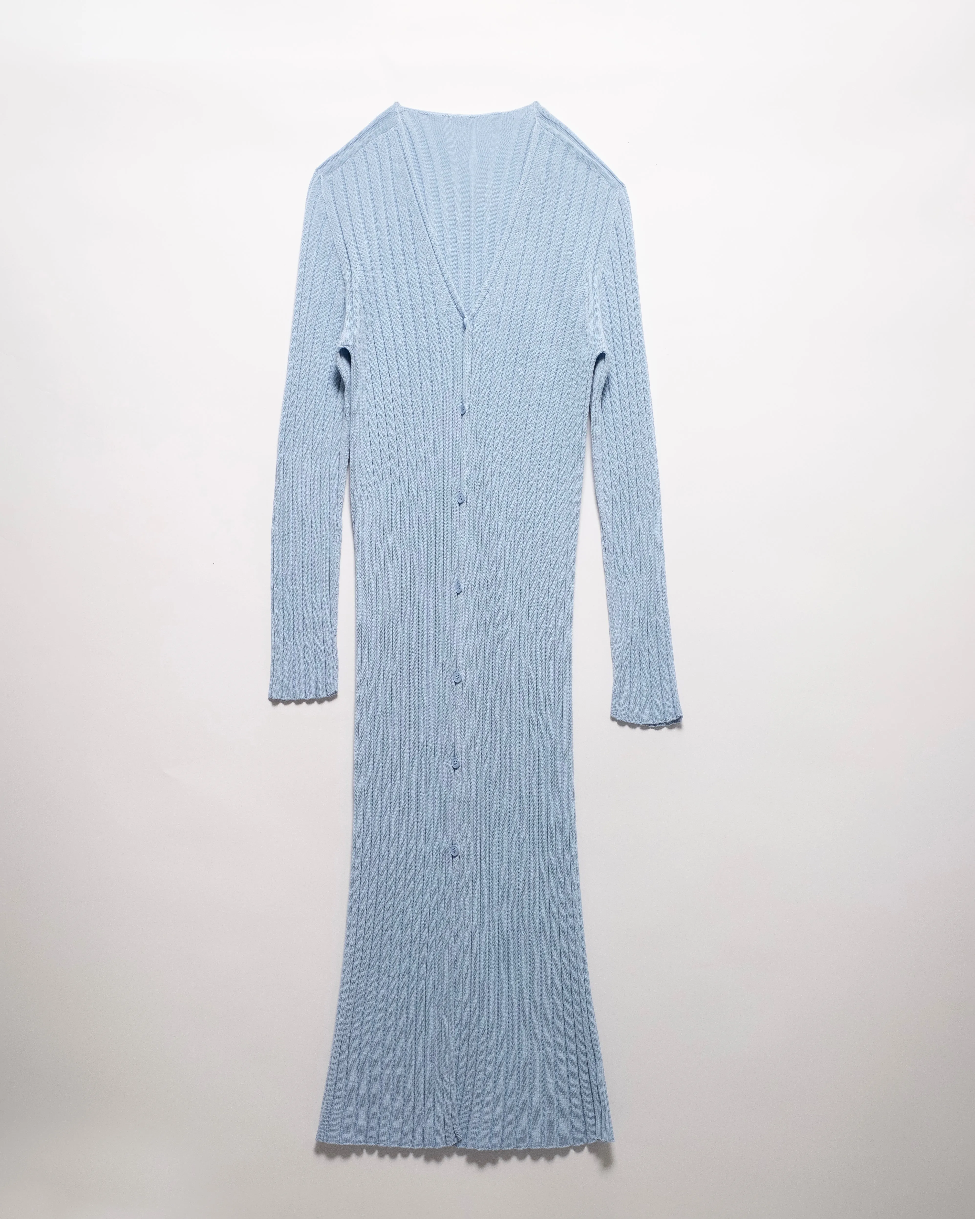 Cardigan lungo in cotone pregiato