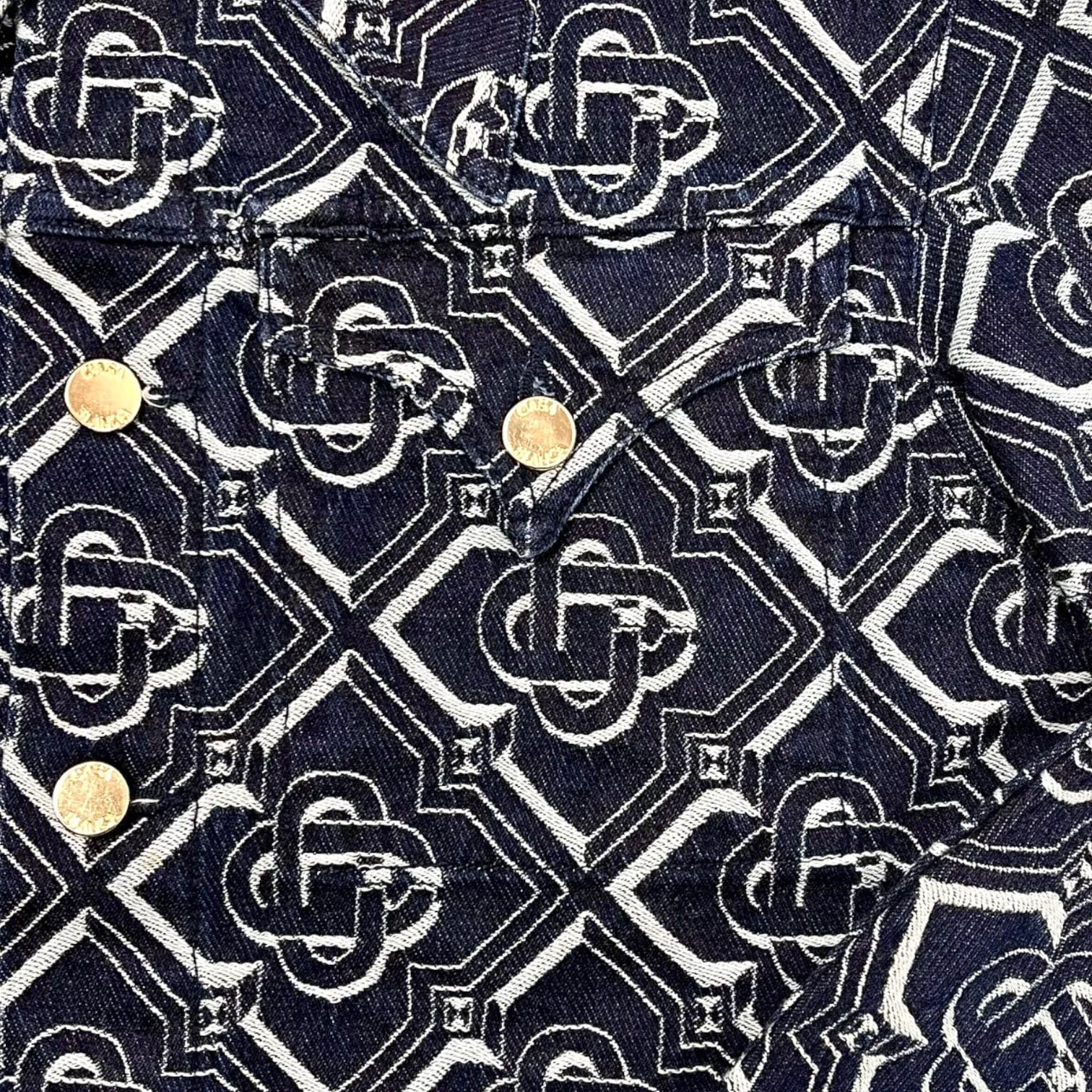 Casablanca Grand Prix Monogram Denim Jacket Blue Pre-Owned