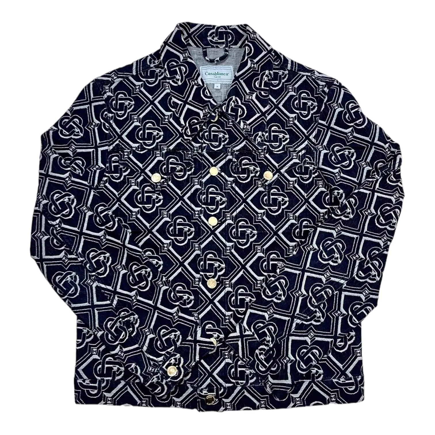 Casablanca Grand Prix Monogram Denim Jacket Blue Pre-Owned