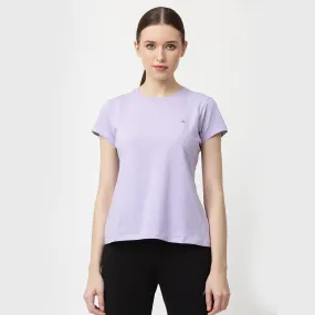 Crew Neck Solid T-Shirt - Floral Lilac