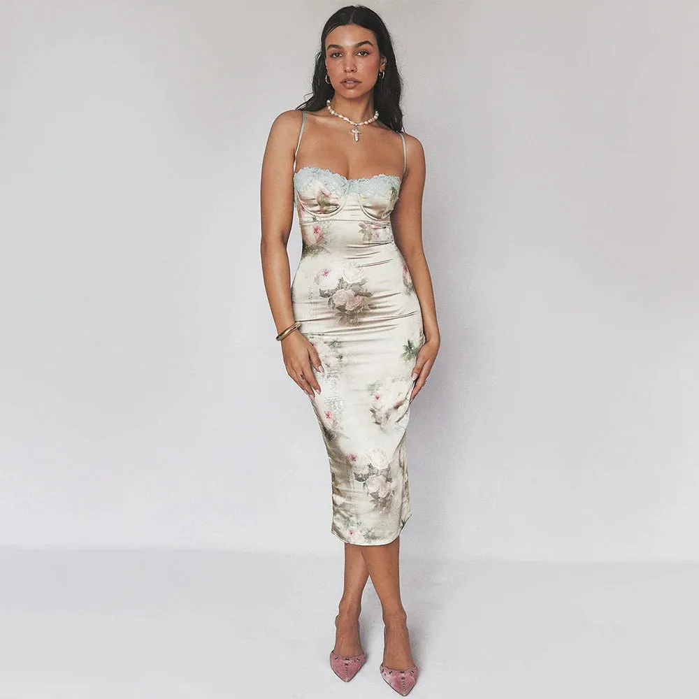 Delfina Satin Midi Dress