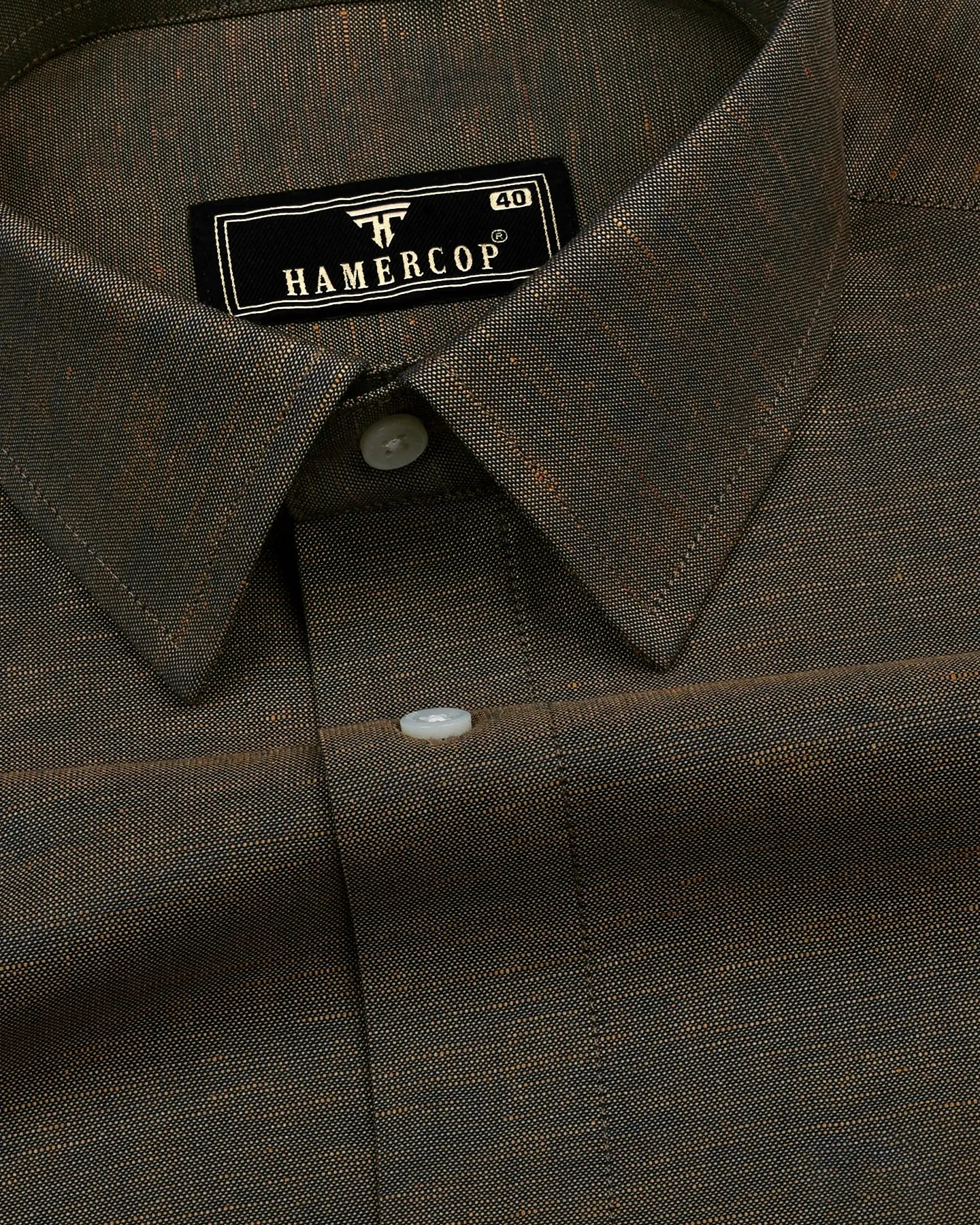 Dusty Brown Two Tone Shaded Solid Linen Shirt