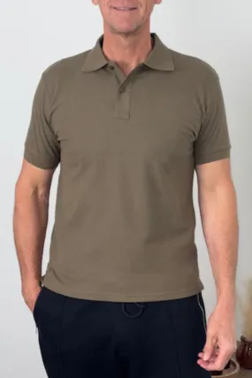 Enfari Khaki Men's Polo Tops 100% Cotton
