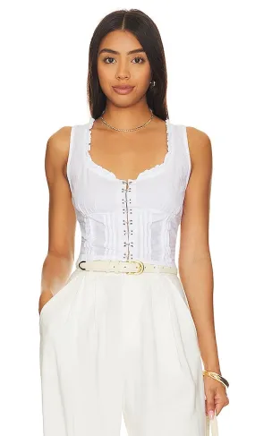 Free People Amelia Corset Top in White