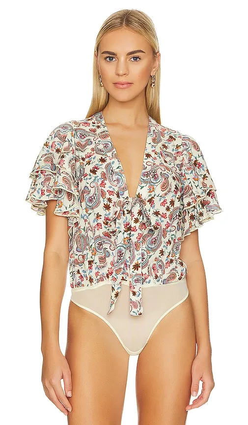 Free People Call Me Later Bodysuit in White