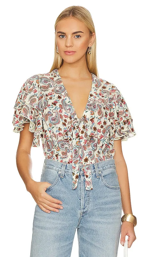 Free People Call Me Later Bodysuit in White