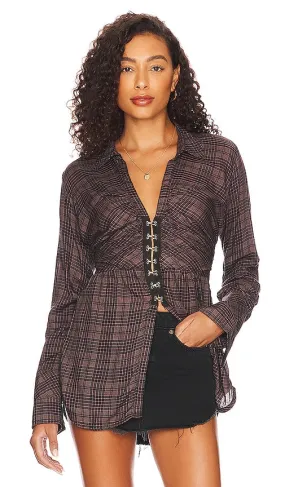 Free People Catalina Remade Shirt in Wine