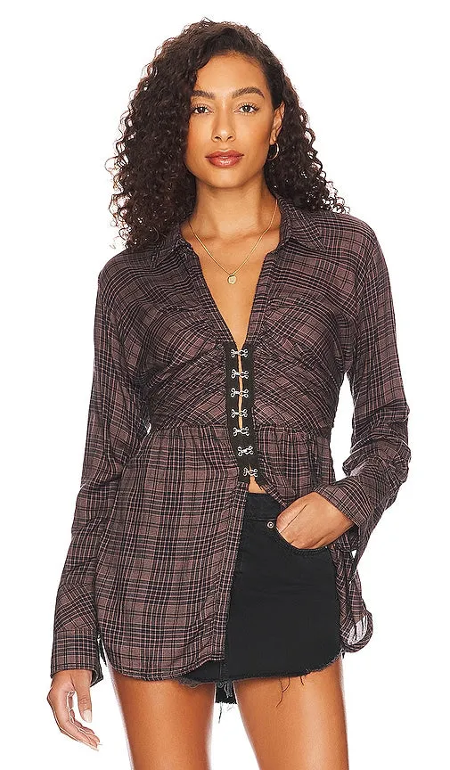 Free People Catalina Remade Shirt in Wine