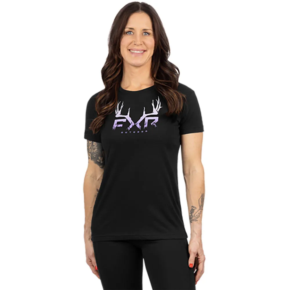 FXR Antler Premium T-Shirt Black/Lilac