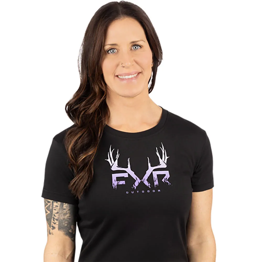 FXR Antler Premium T-Shirt Black/Lilac