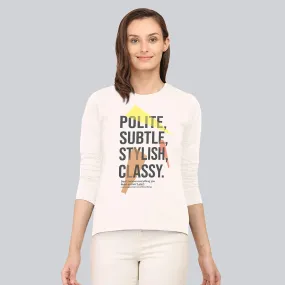 Graphic Printed Full Sleeve T-Shirt - Off White