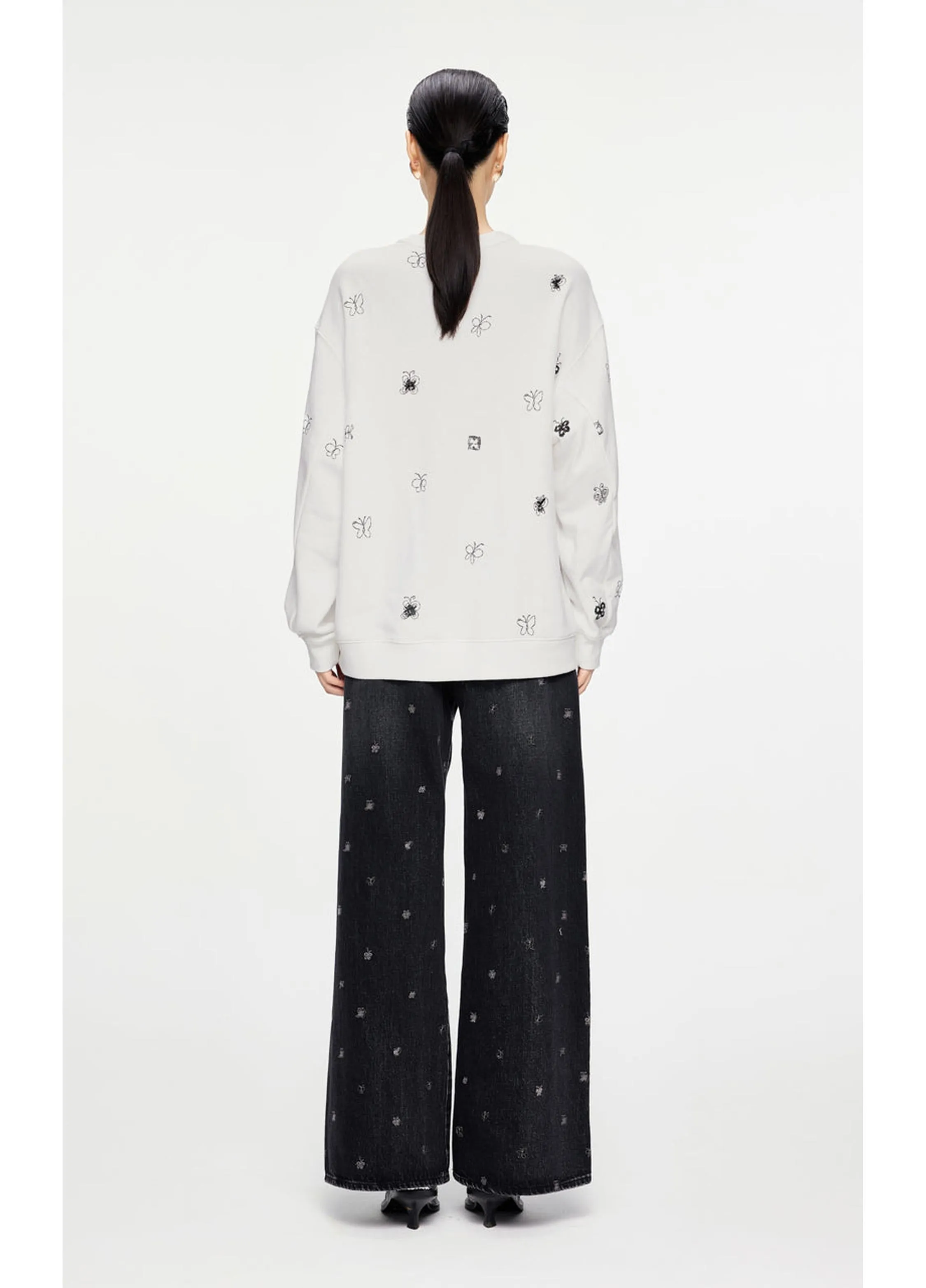 JNBY butterfly embellished sweatshirt