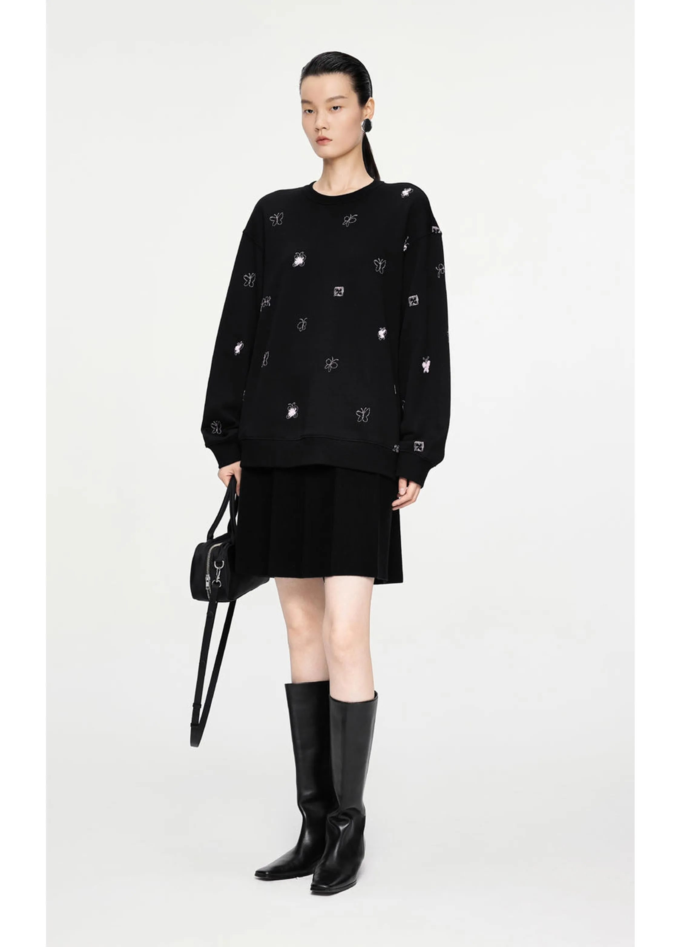 JNBY butterfly embellished sweatshirt