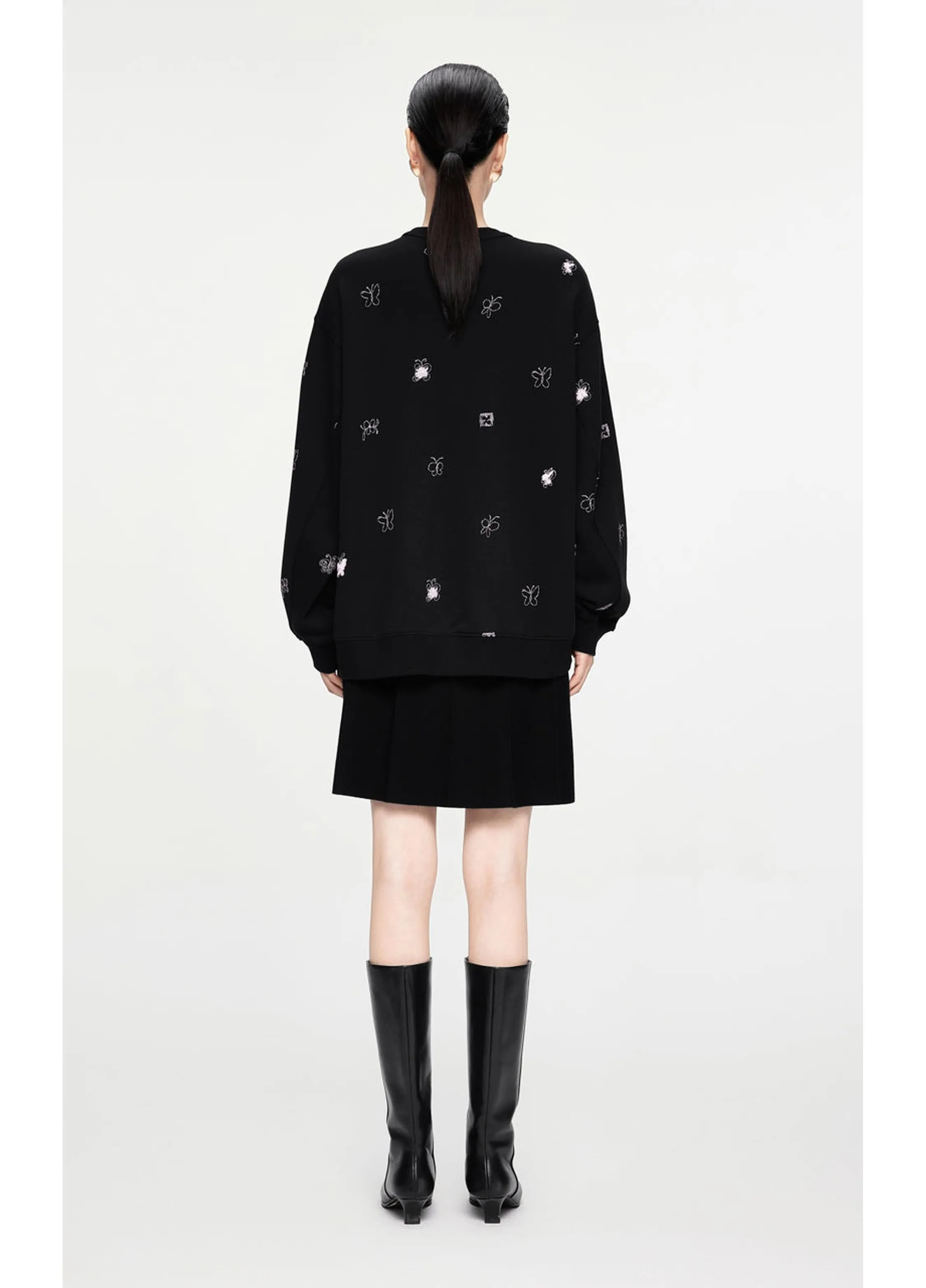 JNBY butterfly embellished sweatshirt