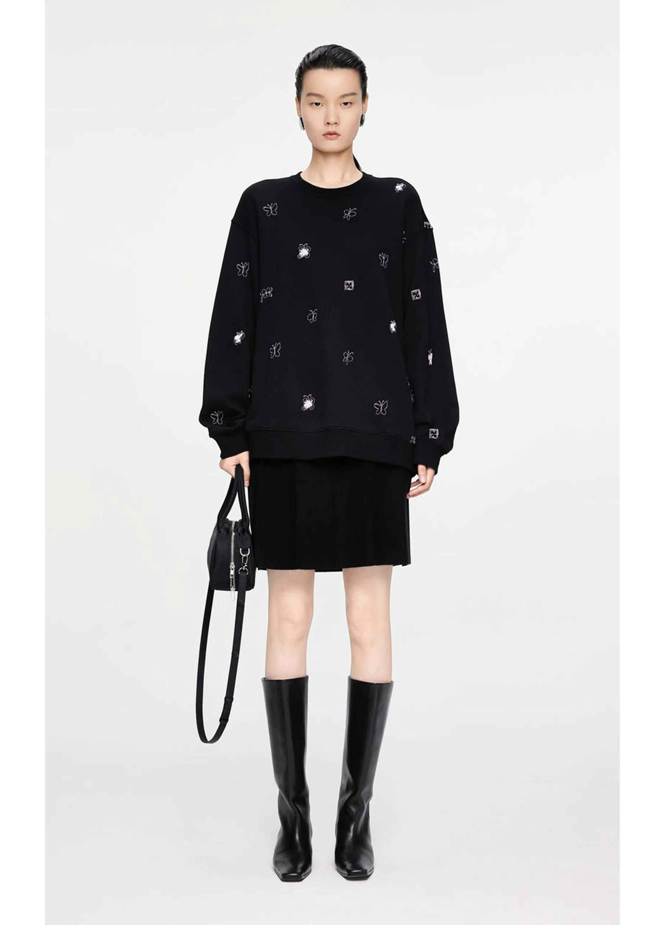 JNBY butterfly embellished sweatshirt