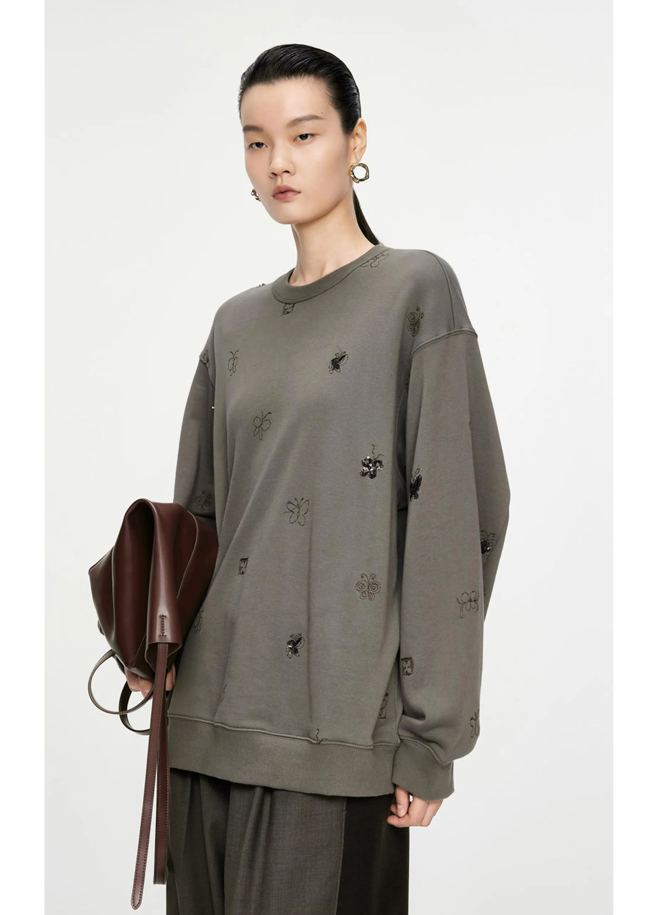 JNBY butterfly embellished sweatshirt