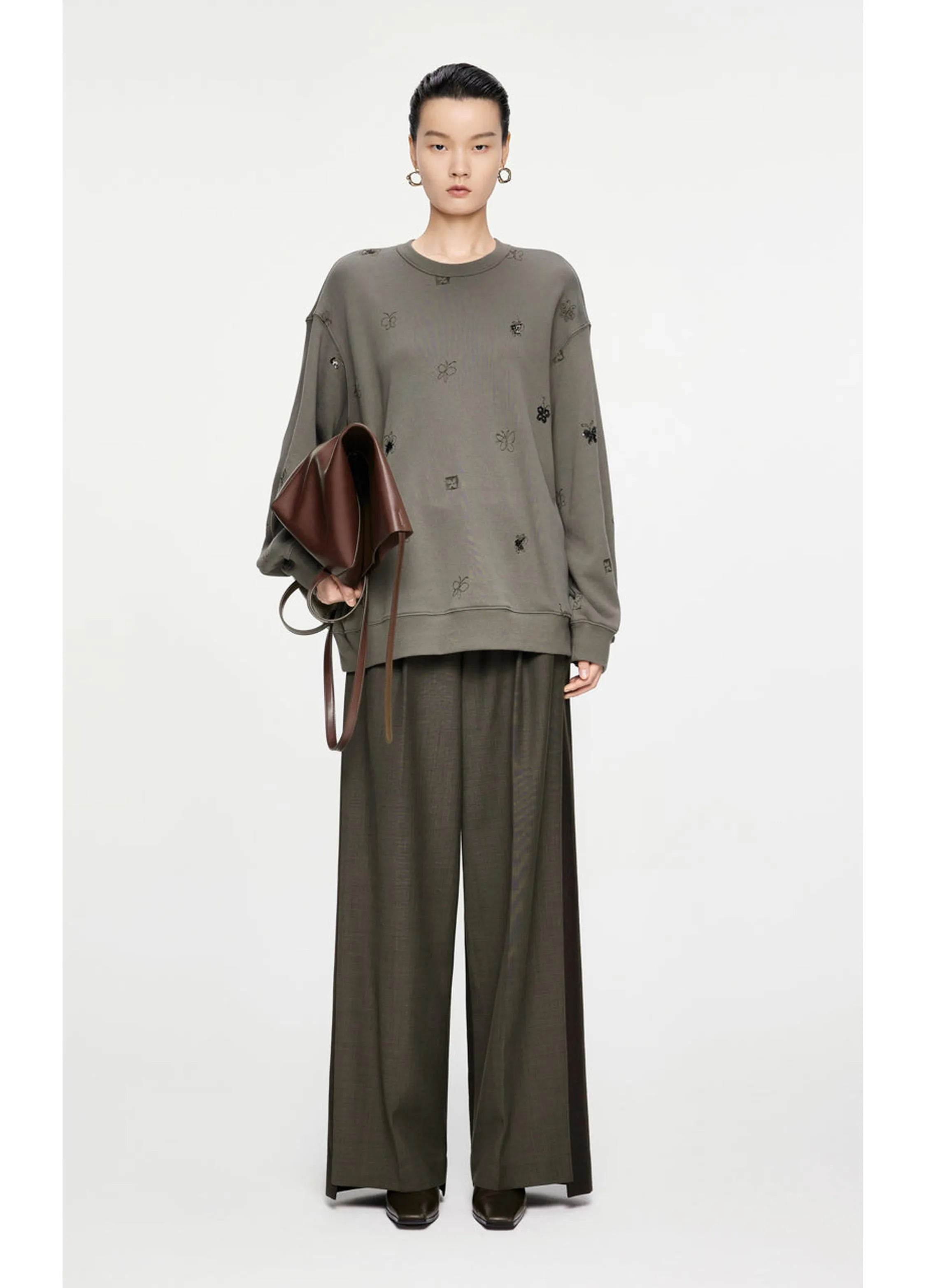 JNBY butterfly embellished sweatshirt
