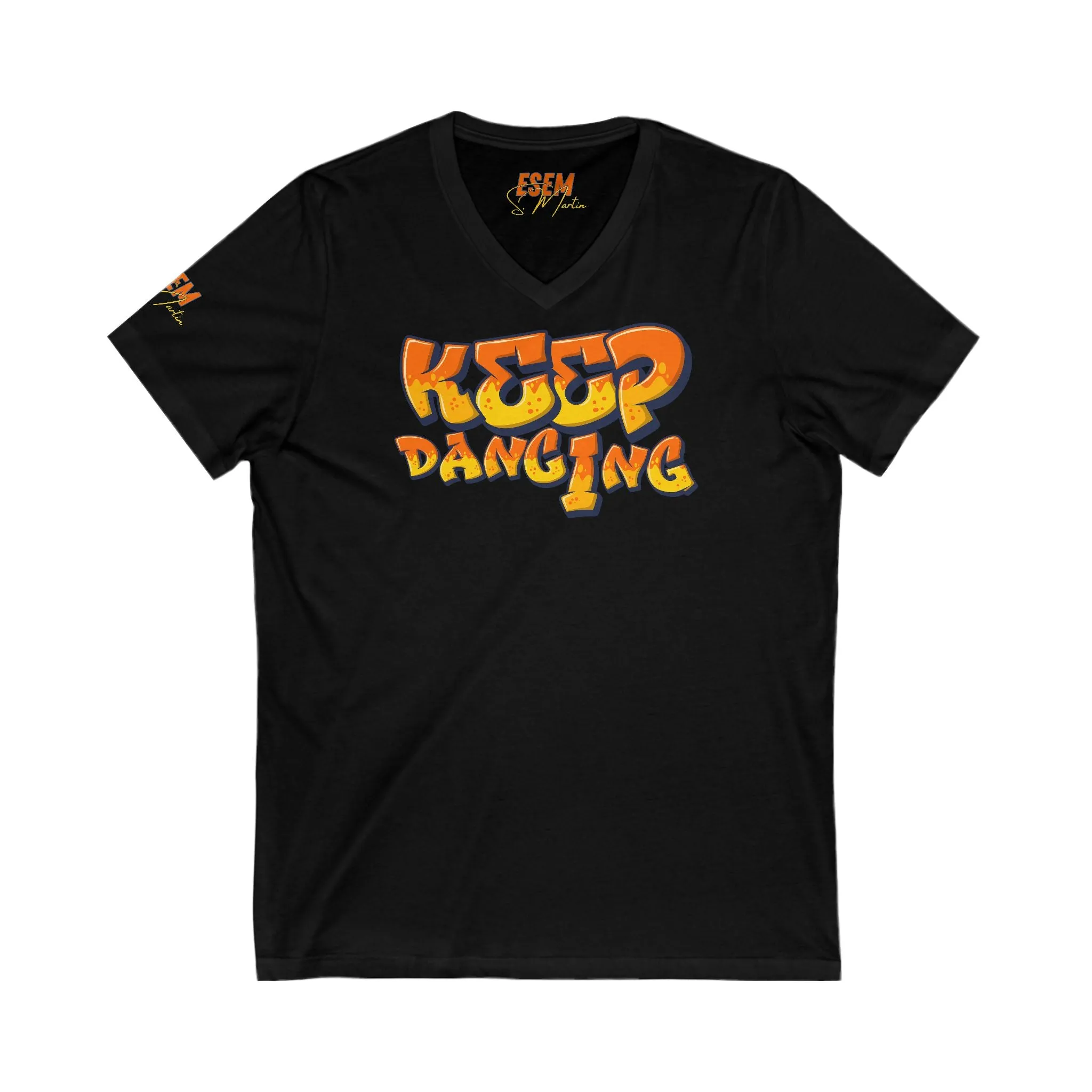 Keep Dancing - Unisex Jersey Short Sleeve V-Neck Tee