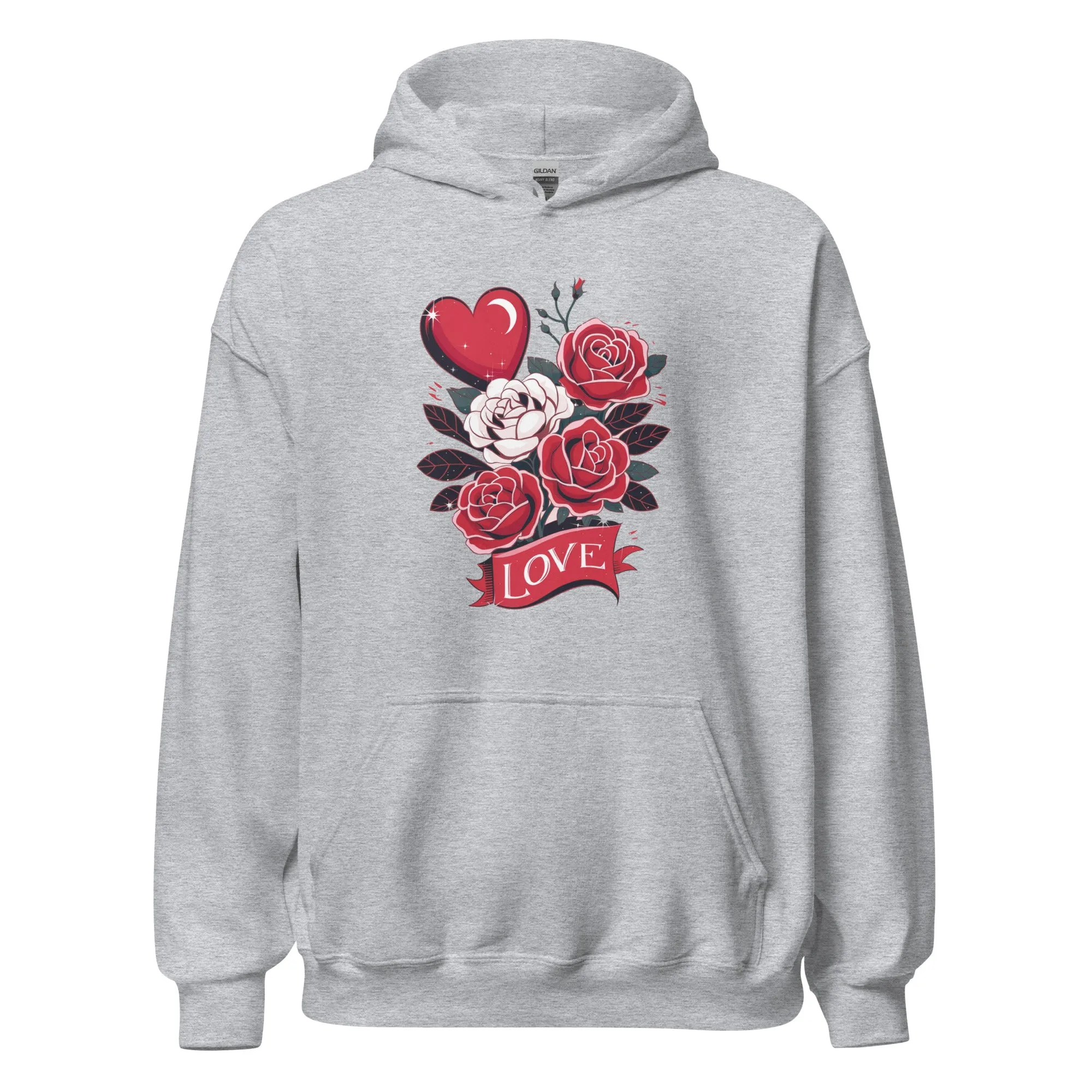 Love Floral - Cozy Valentine’s Day Hoodie – Romantic Designs for 2025