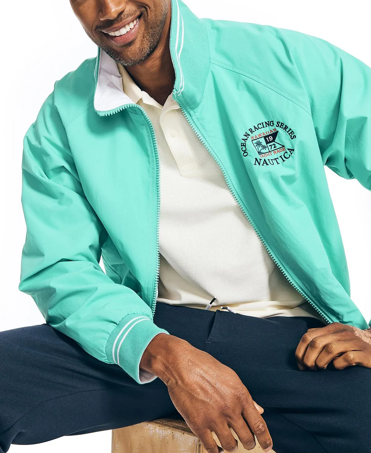 Men's regular fit polo shirt made from environmentally friendly Nautica materials