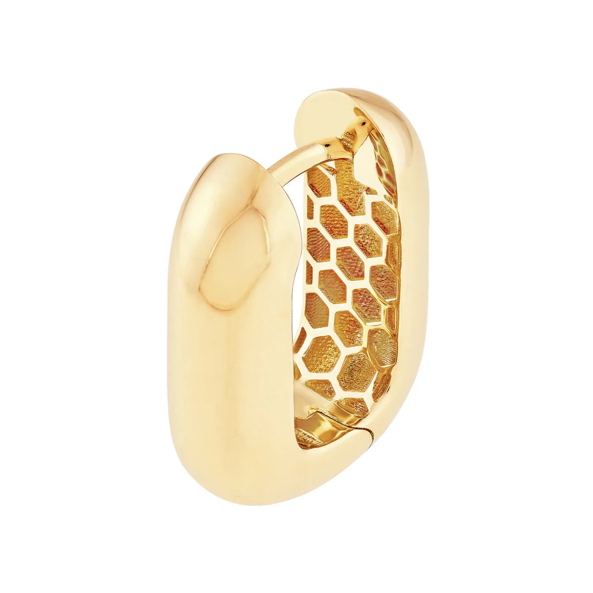 Paper Clip Hoops - 14K Yellow Gold - by Dazyle