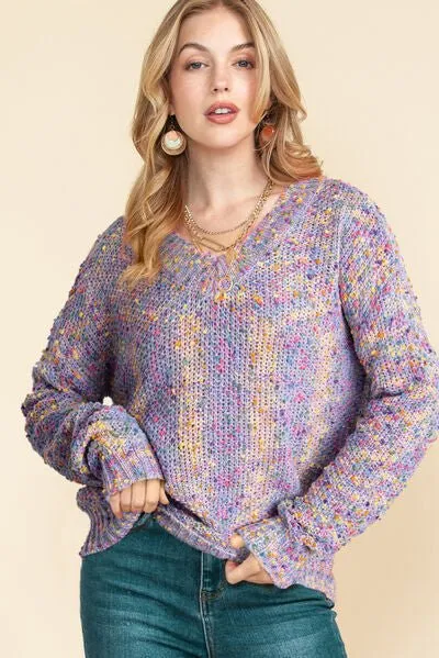 Party Pop V -Neck Confetti Sweater