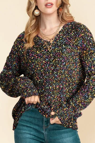 Party Pop V -Neck Confetti Sweater