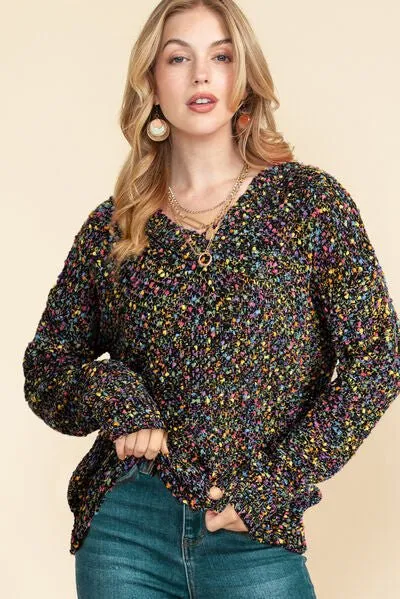 Party Pop V -Neck Confetti Sweater