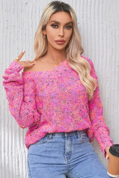 Party Pop V -Neck Confetti Sweater