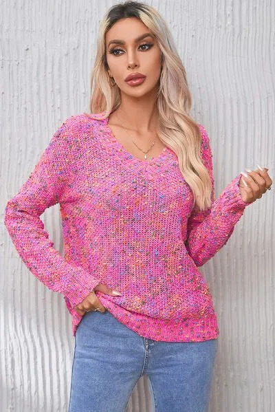 Party Pop V -Neck Confetti Sweater