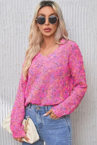 Party Pop V -Neck Confetti Sweater