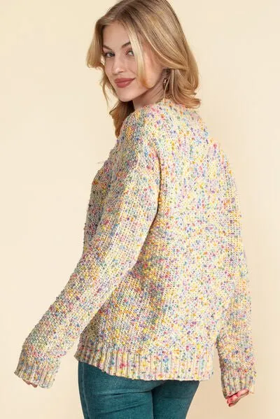 Party Pop V -Neck Confetti Sweater