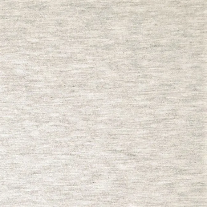 Plain Soft Grey Melange Cotton Jersey Fabric
