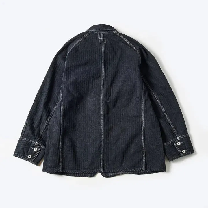 Post O'Alls Engineers' Jacket Herringbone Denim - Black