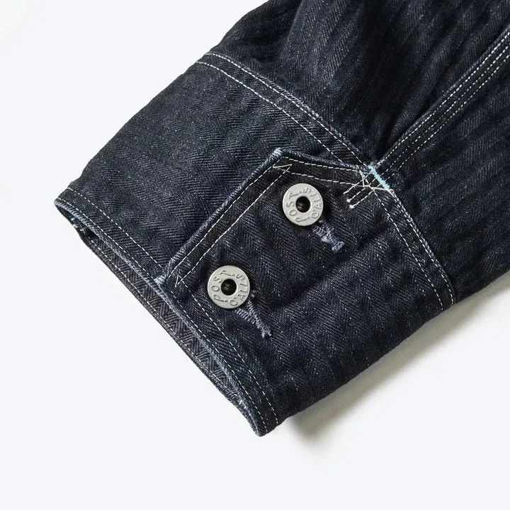 Post O'Alls Engineers' Jacket Herringbone Denim - Black
