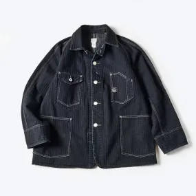 Post O'Alls Engineers' Jacket Herringbone Denim - Black