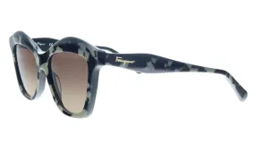 Salvatore Ferragamo SF941S 282 Taupe Havana Modified Rectangle Sunglasses