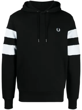 striped sleeve cotton hoodie