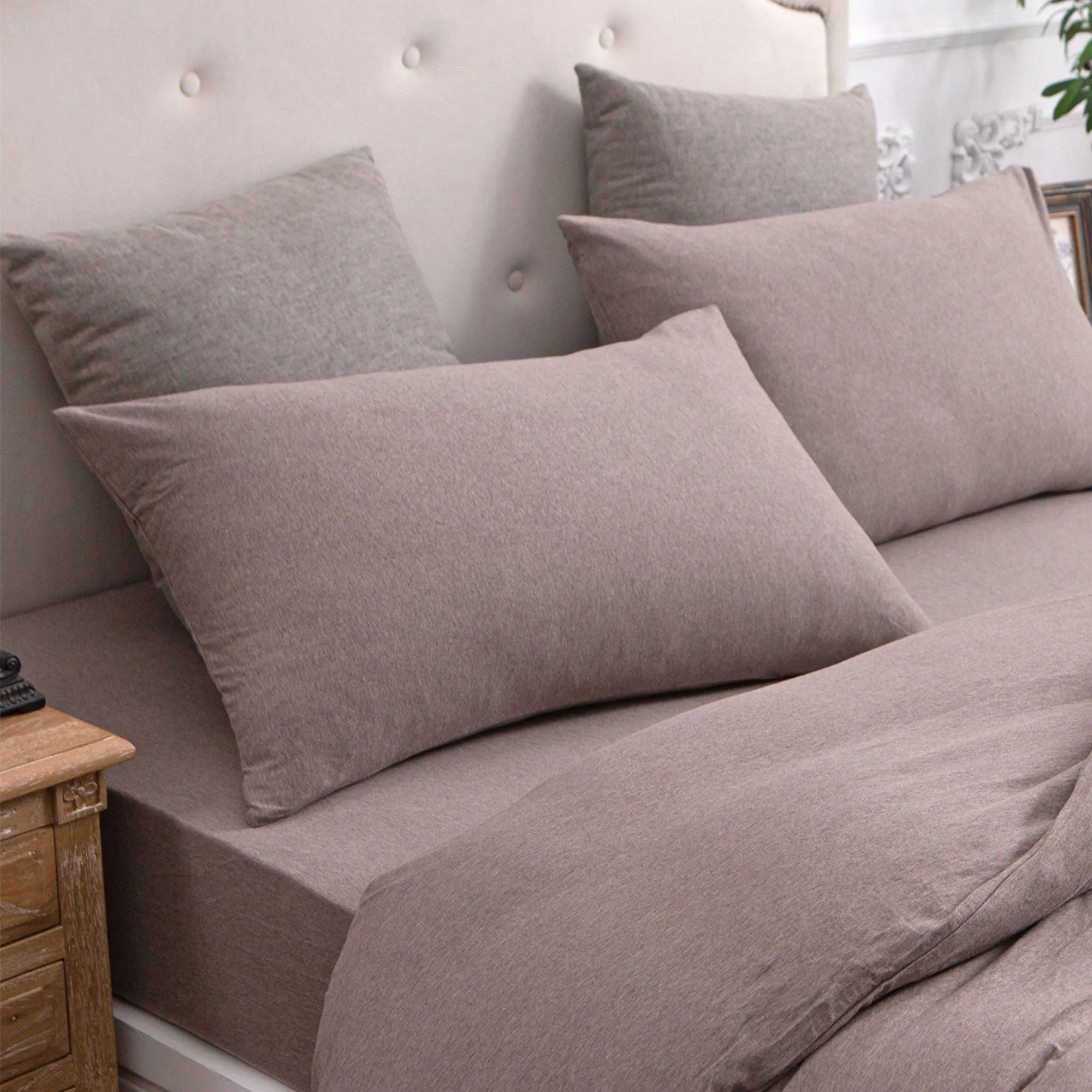 T-shirt Cotton Jersey Knit Pillowshams (Set of 2)