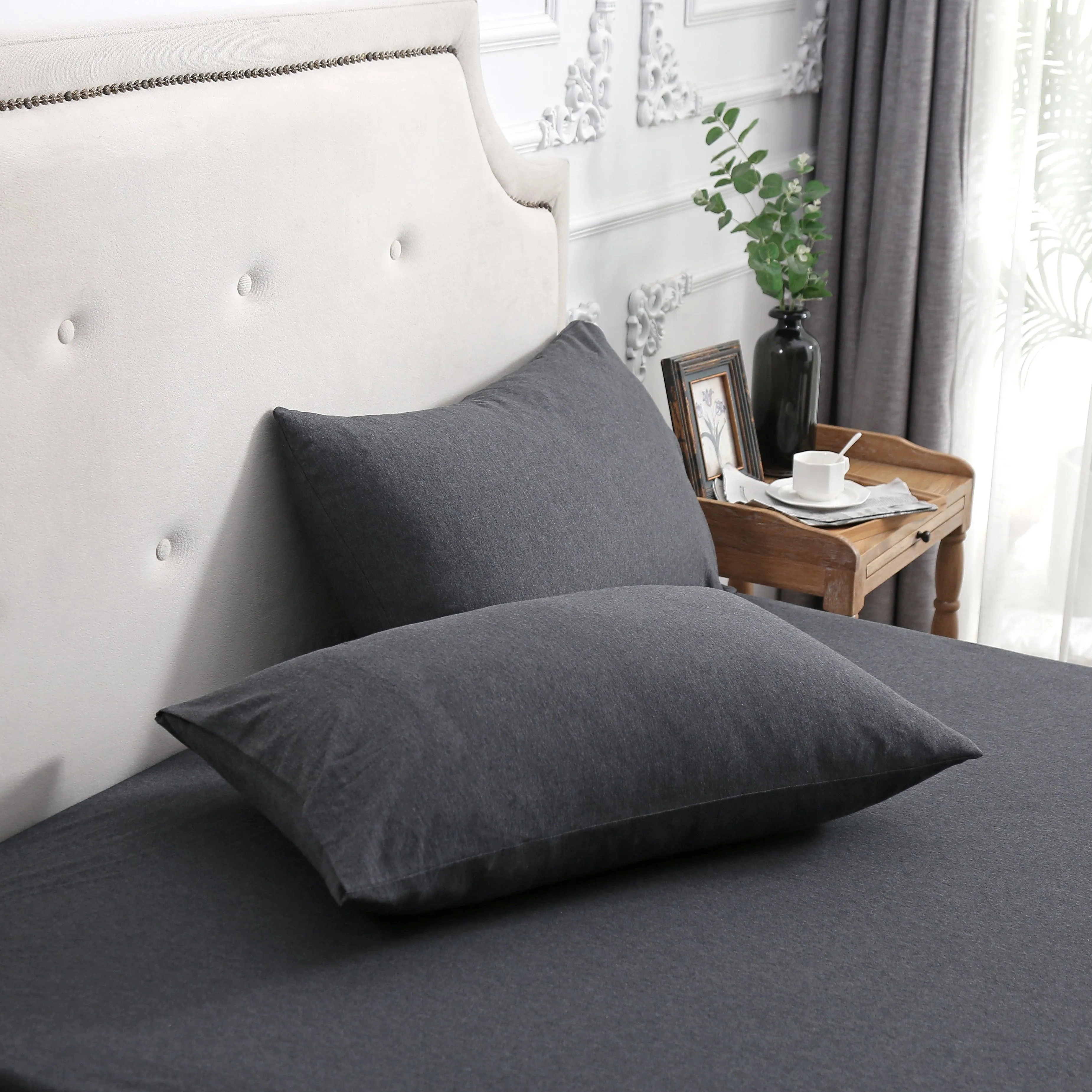 T-shirt Cotton Jersey Knit Pillowshams (Set of 2)
