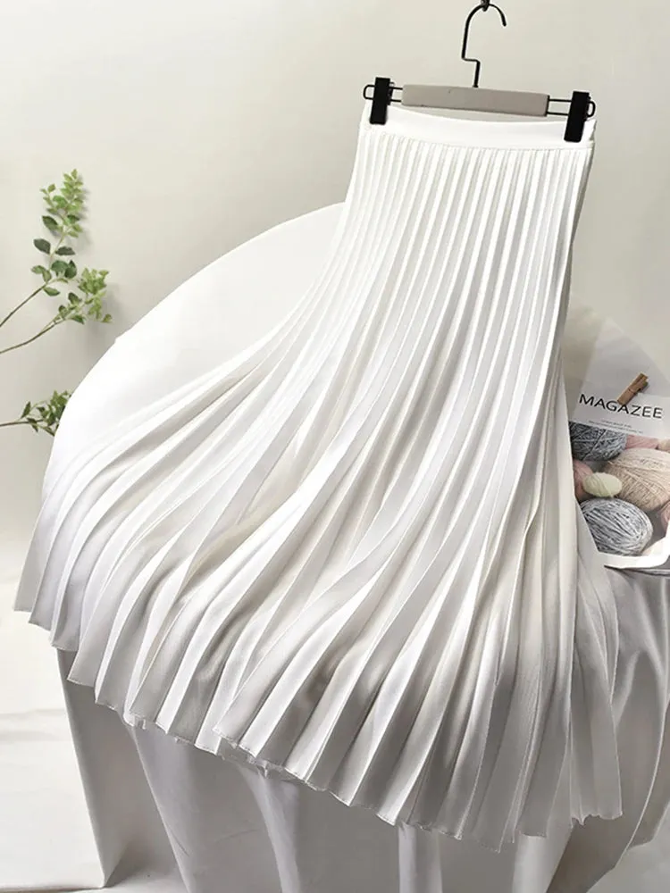 Women's Pleated Fashion Designer Elegant Split Skirts (Long)