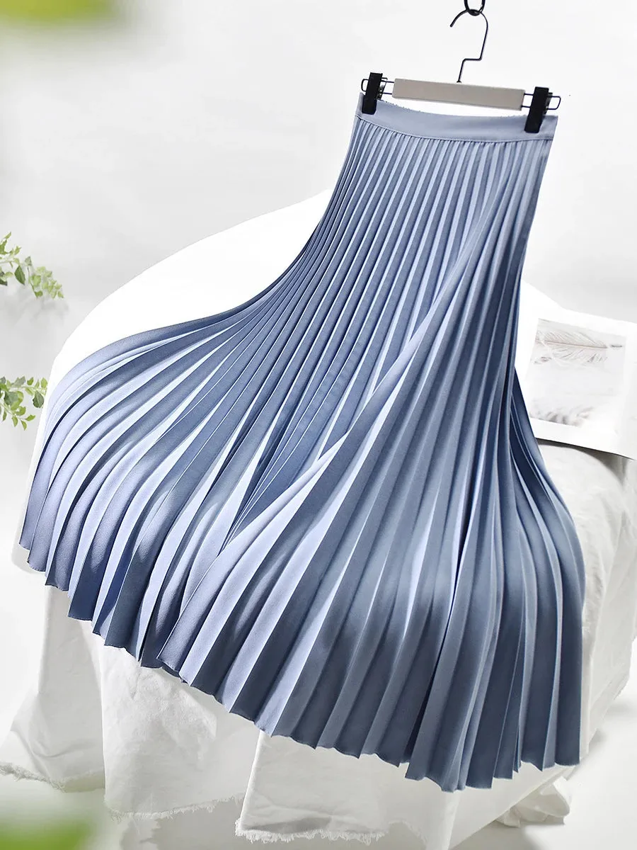 Women's Pleated Fashion Designer Elegant Split Skirts (Long)